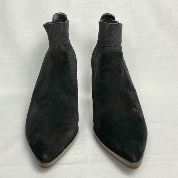 Cole Haan Maggie Black Suede & Fabric Slip On Ankle Booties Boots Sz 8.5 B - Picture 3 of 8